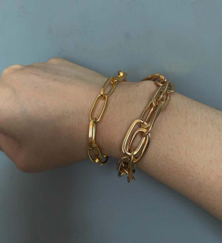 Geometric Punk Double-Layer Thick Chain Hip-Hop Bracelet