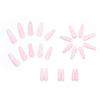 Box of 24 Long Pink Ballet Press-On Nails with Shiny Crushed Diamond Texture