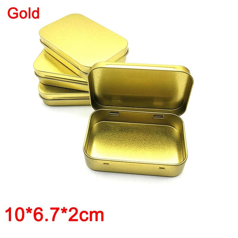 2 шт., серебристый, черный, золотой флип-коробка для хранения, набор для выживания, олово, маленький пустой металлический корпус-органайзер для денег, монет, конфет, ключей