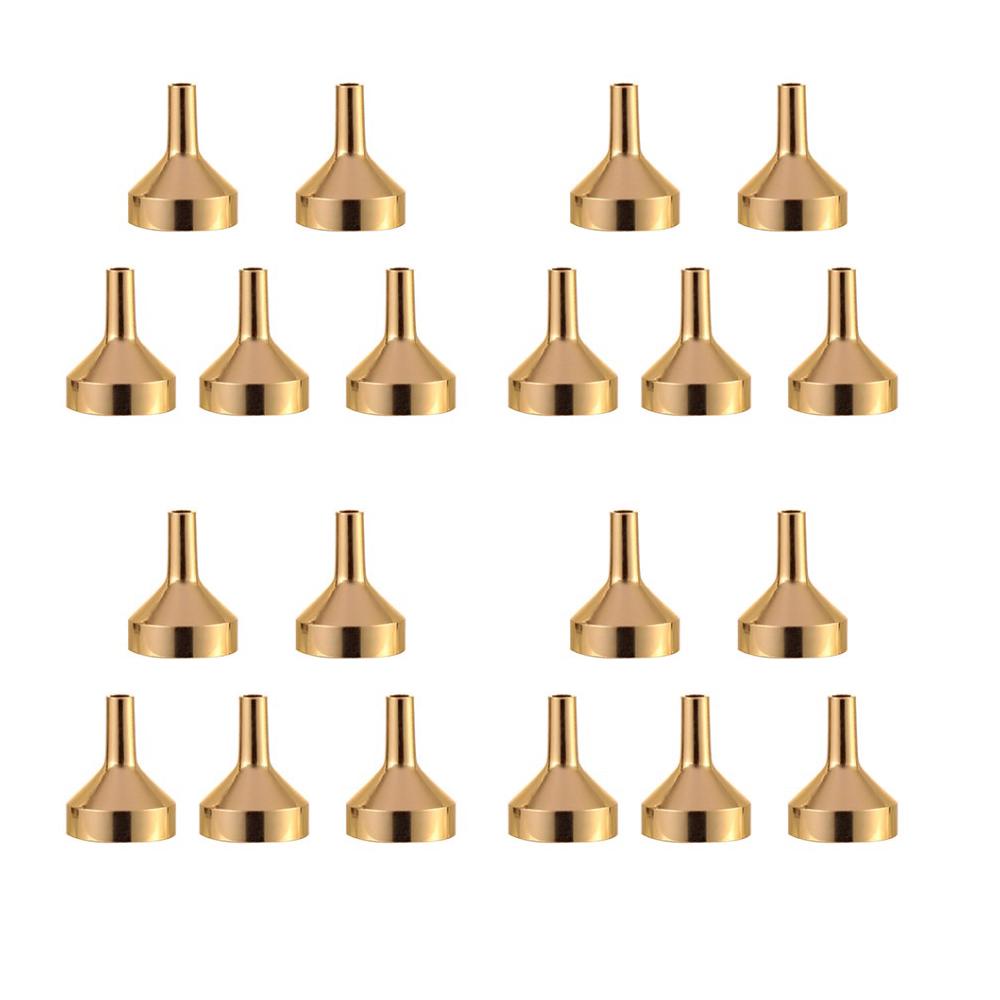 10 Pieces Mini Gold Funnel Aluminium Material For Filling Small Bottles Transferring Liquid Refill Perfume Essential Oil Lab