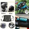 3-Pc Motorcycle Helmet Securing Net Set, Elastic Black Mesh Cargo Storage Net with Hooks for Bicycles, Motorcycles and E-Bikes