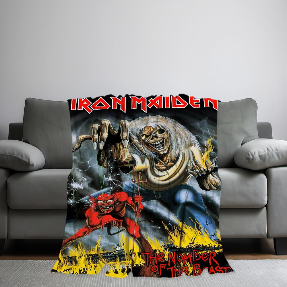 Band Iron Maidens Blanket Skin Friendly Comfort Warm Soft Plush for Sofa Living Room Office Bedroom