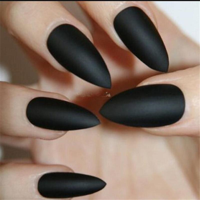 24 шт искусственных ногтей с матовым покрытием