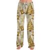 Ladies' Loose And Casual Christmas Printed Wide Leg Pants With Elastic Waistband Drawstring And Pocket Pants