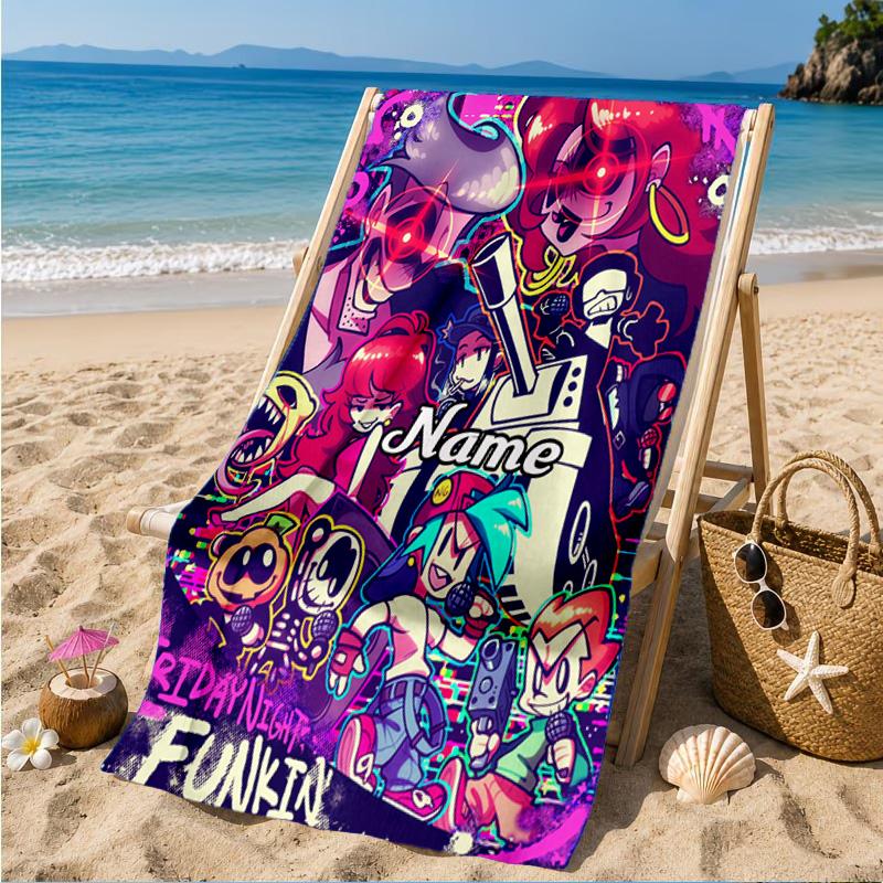 Custom Name Friday night Beach Towel Microfiber Beach Towel, Lightweight and Quick-Dry, for Summer Travel, Swimming Pool Gift