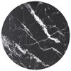 VidaXL Table Top Black Ø40x0.8 Cm Tempered Glass with Marble Design