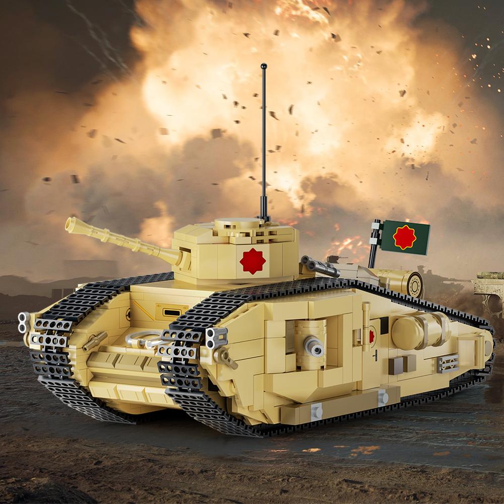 MOC Индиана Джонс Последний Крестовый Поход Военный Танк Строительные Блоки Приключенческие Фильмы Модель Военного Танка Кирпичики Игрушки Подарки на День Рождения
