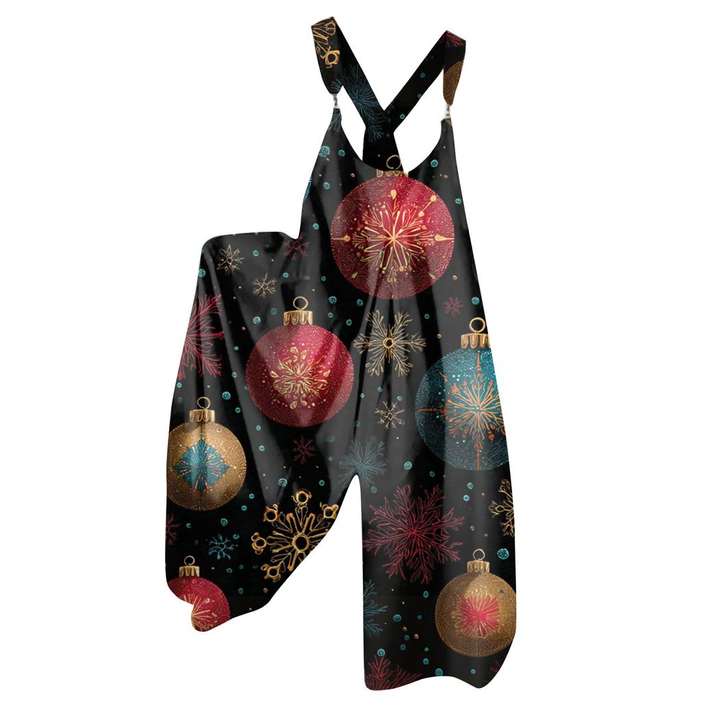 Женский летний комбинезон с цветочным принтом в винтажном стиле (Нерегулируемые ремни)