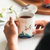 Креативная китайская чашка для кофе, чая, воды большого объема для пары, керамическая чашка в национальном стиле с крышкой и ложкой
