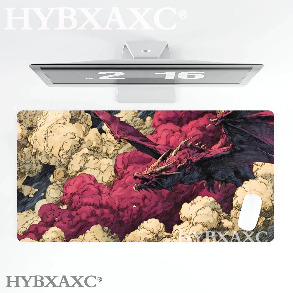 HYBXAXC Dragon in Pink Clouds XL Gaming Desk Mat Premium Aesthetic Desk Pad Extended Mouse Pad for Setup Office