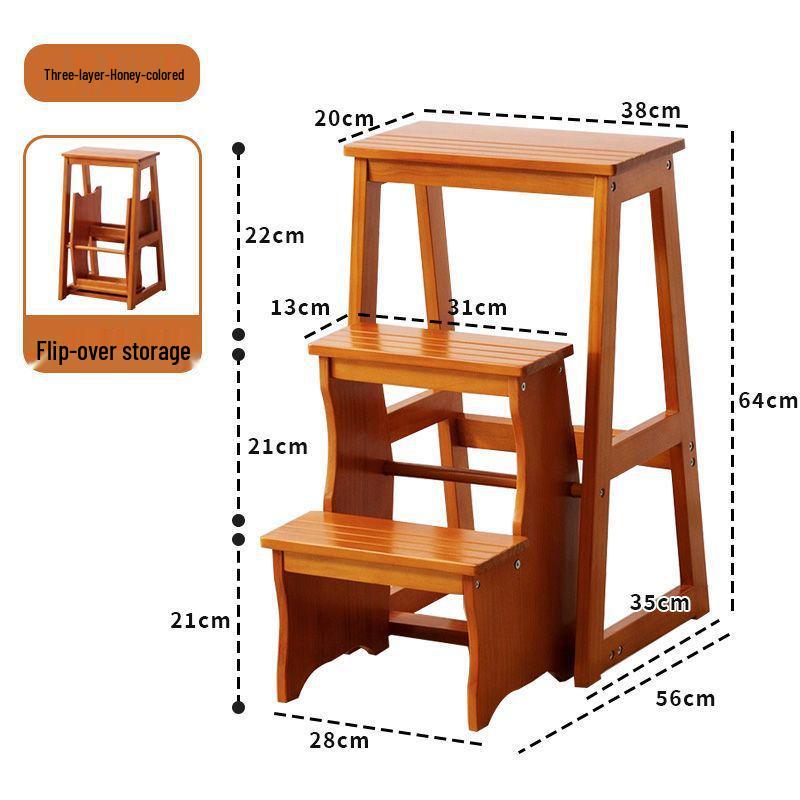 Складной стул-лестница из массива дерева: Двухфункциональная стремянка и комнатная А-образная лестница
