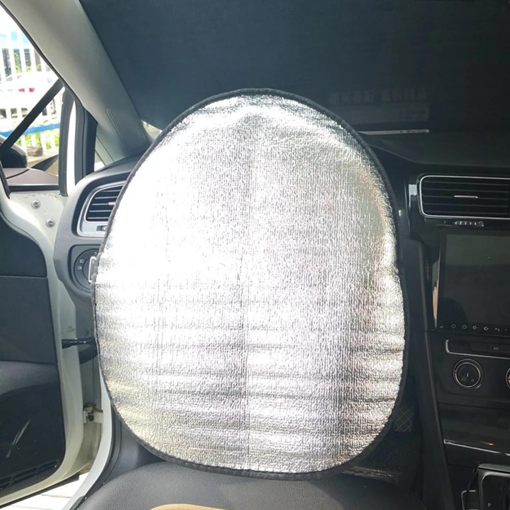 44*50cm High Quality Car Steering Wheel Sunshade Double Thick Foil Heat Protection Sunscreen Parasol Heat Resistant Shield