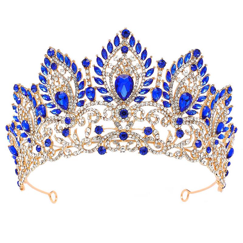 Royal Queen Pageant Crown Big Diadem Bride Tiara Crowns for Women Bridal Wedding Party Crown Hair Dress Jewelry Accessori