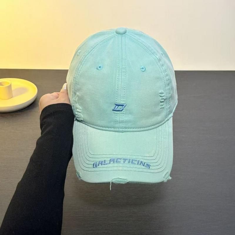 Spring And Summer Edging Ripped Embroidery Letters Baseball Cap Female Simple Fashion Versatile Hat Cap Male