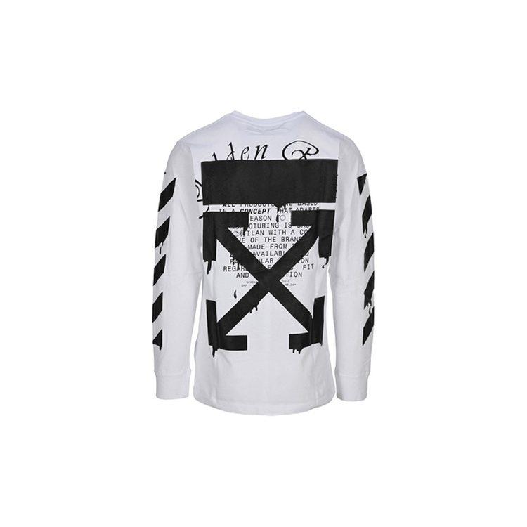 OFF WHITE Хлопковая футболка с принтом 'Капающие Стрелы' OMAB001R201850050110