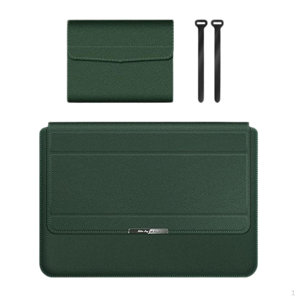Laptop Sleeve Case Computer Bag Carrying PU Leather Stylish for 13/14inch with Invisible Stand
