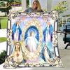 Jesus Blanket Virgin Mary Blanket Flannel Blanket Super Soft Throw Blankets for Bedroom Couch Sofa Gift Tv Blanket Bedding