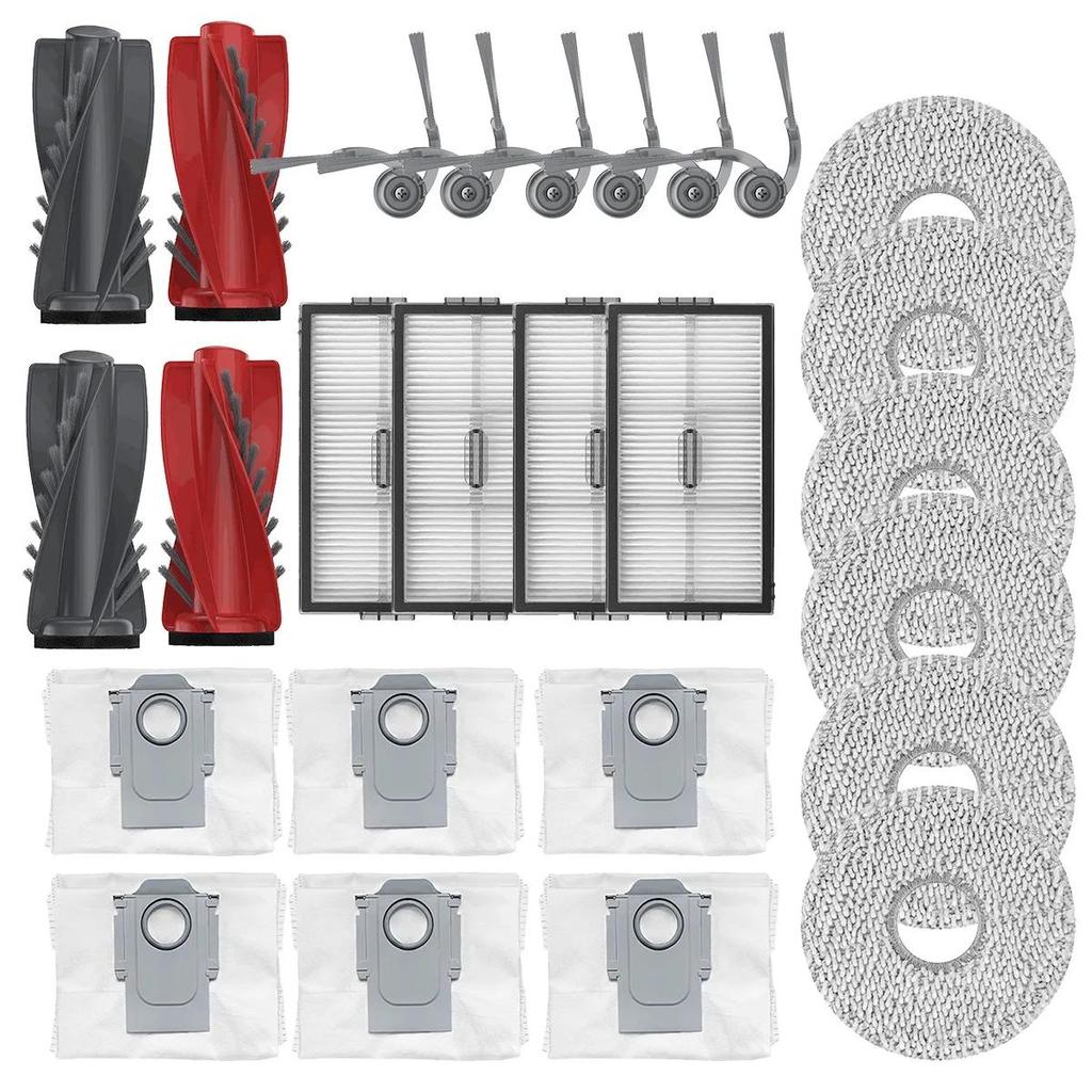 Запасные части «Все в одном» для Roborock Saros 10R/G20S Ultra: Основные и боковые щетки, салфетка для швабры, HEPA-фильтр и мешок для пыли