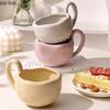 Creative Handle Ceramic Mug Office High Beauty Coffee Mug Milk Tea Cup Breakfast Cup Milk Cups Household Water Cups Couple Cup