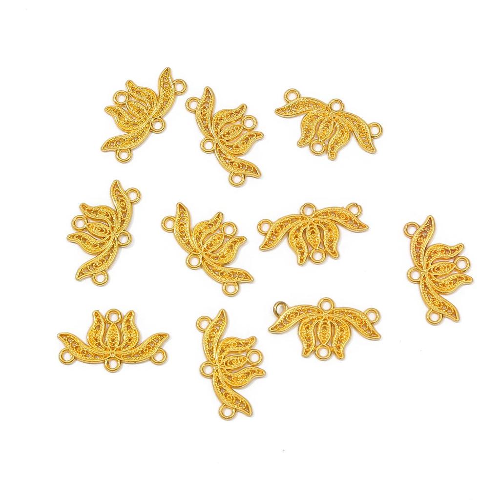 5/10 шт. металлический сплав лотос разъем подвески кулон DIY ювелирные изделия аксессуары