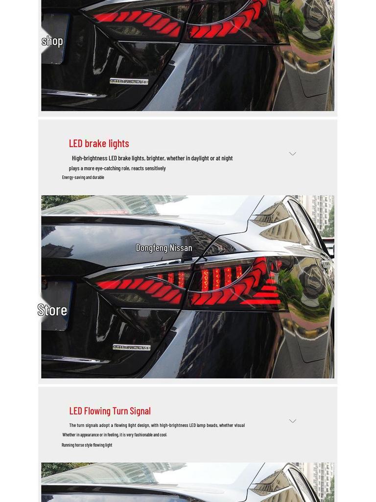 19-22 ALTIMA Teana LED Dragon Scale Tail Light: Daytime Running, Brake, Reverse, Fog