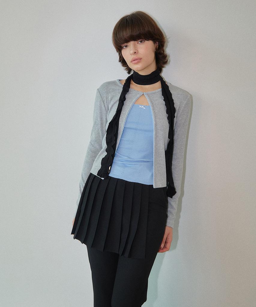 WOVEMENT Pleated Mini Skirt Pants Black Wbdfpa003Bk
