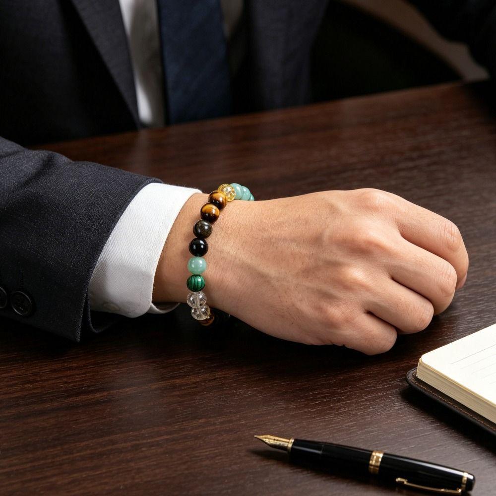 Vintage Stone Beads Bracelet Bohemian Wrist Chain Bracelet for Women Elastic Bangles Attract Wealth Bracelets Ladies Jewelry