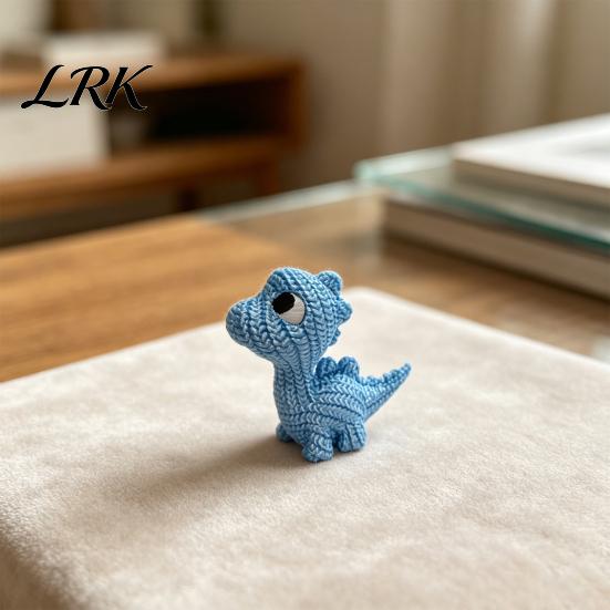 Скандинавский стиль Динозавр 3D-печатная фигурка, Милая мини-статуэтка Динозавра с вязаной текстурой, Настольное украшение, Миниатюрное коллекционное украшение для детей