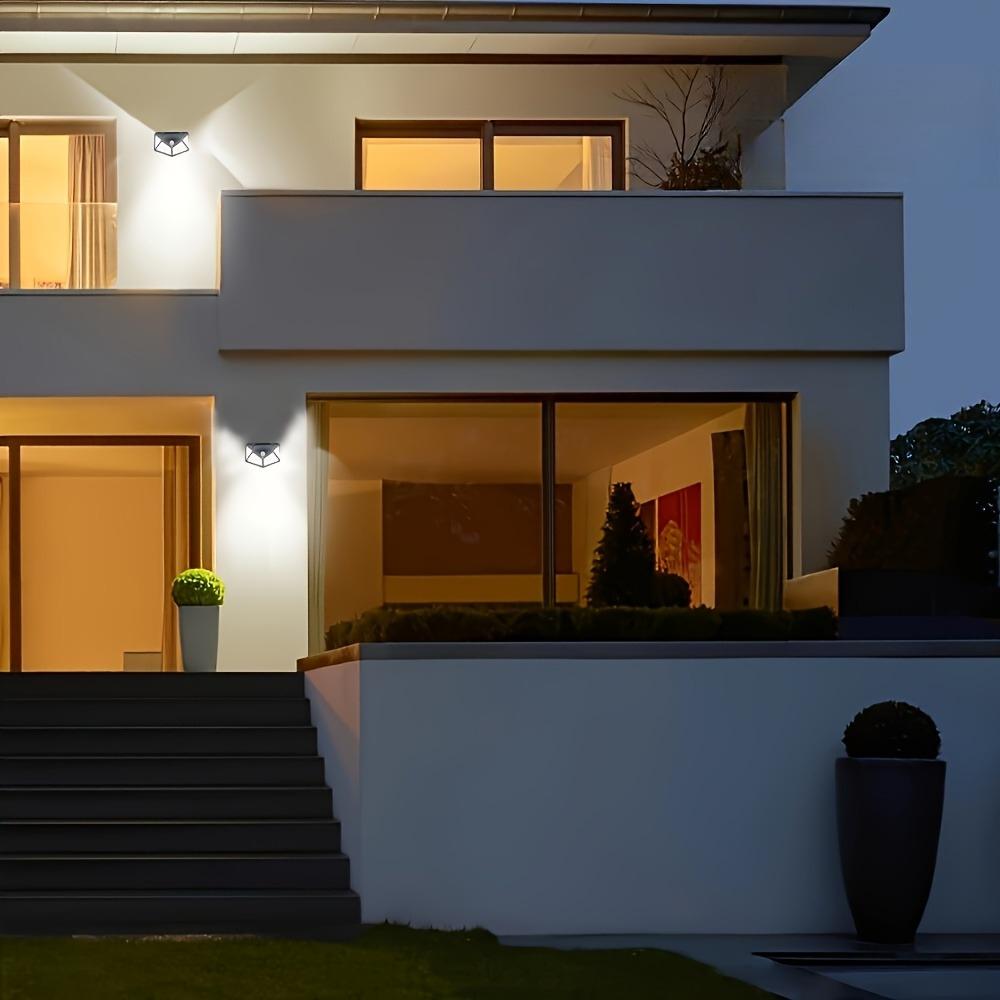 Интеллектуальный уличный солнечный настенный светильник с индукционным датчиком, 100 светодиодов, подходит для веранды, двора, террасы, гаража, сада, энергосберегающее освещение.