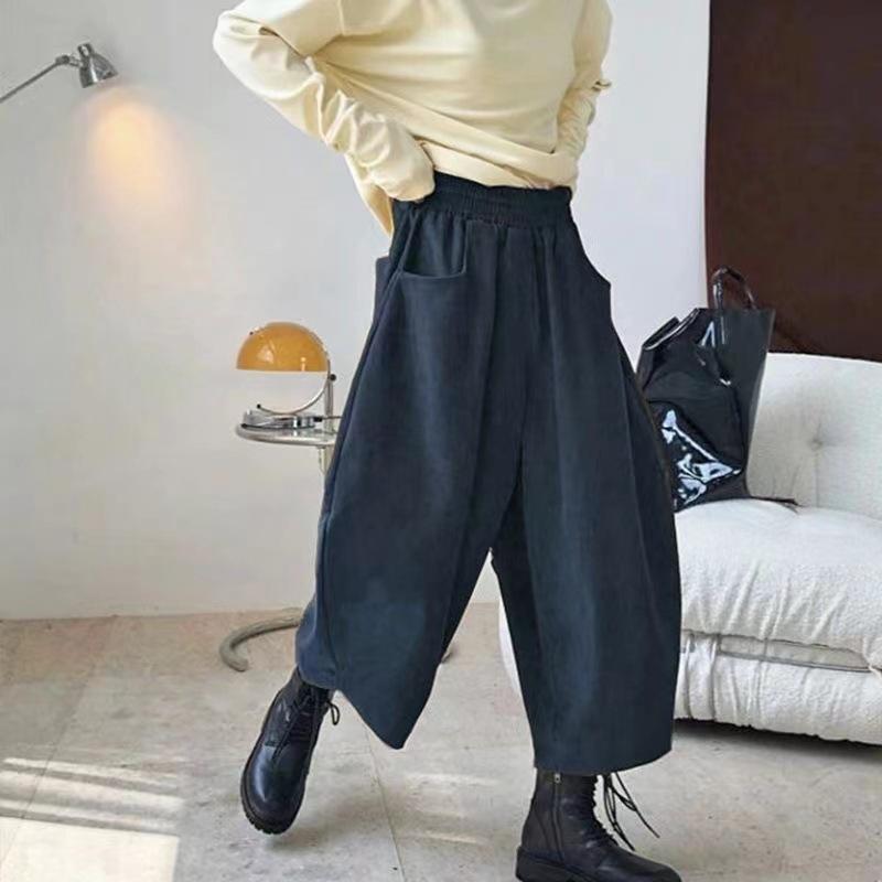 Осенне-зимние женские повседневные тонкие прямые брюки-бананы с серповидными изгибами и широкими штанинами