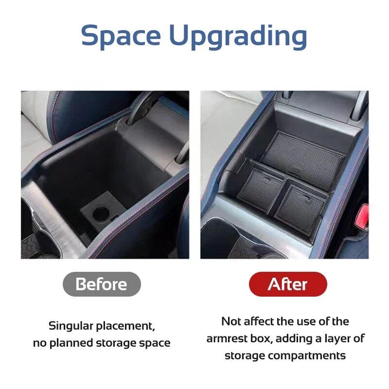 Ящик для хранения подлокотника на центральной консоли для BYD Atto 3 Yuan Plus 2022 2023, чехол-органайзер, лоток-контейнер, автомобильные аксессуары