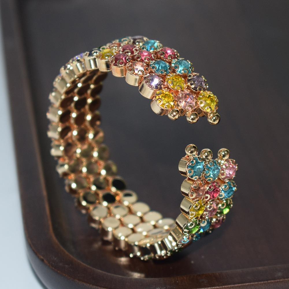 Хрустальные стразы Рука Браслет на запястье Кольцо Пять рядов Браслеты Мода Хрустальные браслеты Женщины