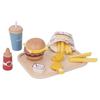 Деревянный игровой набор для гамбургеров быстрого приготовления, реалистичные обучающие кухонные принадлежности, игрушка для мальчиков и девочек