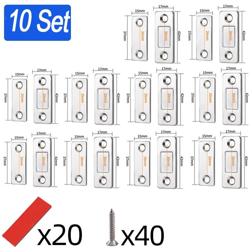Ultra Thin Cabinet Magnetic Catch Adhesive Drawer Magnet Catch for Kitchen Closet Door Closing Magnetic Door Catch Closer