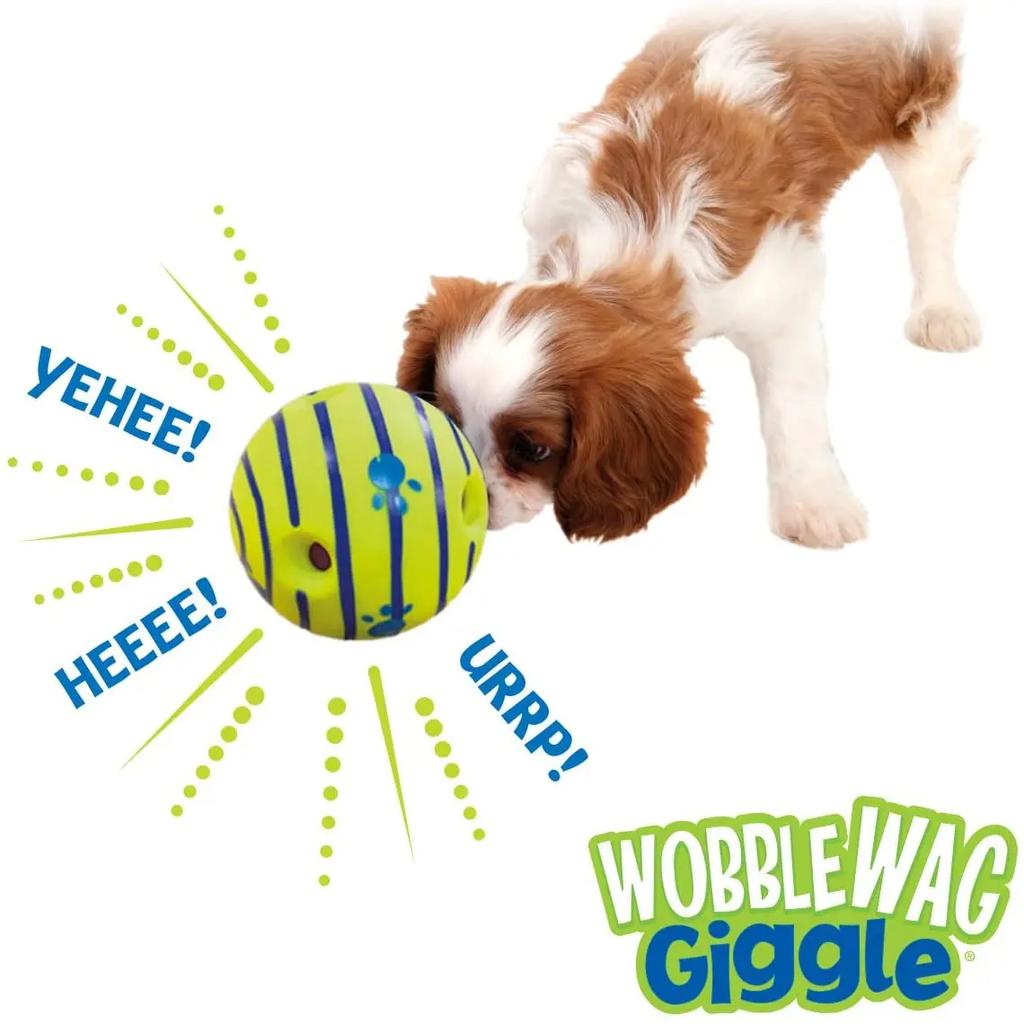 Интерактивная игрушка для собак Wobble Wag Giggle Glow Ball Веселые звуки смеха при катании или тряске Питомцы знают лучше Как видно по ТВ