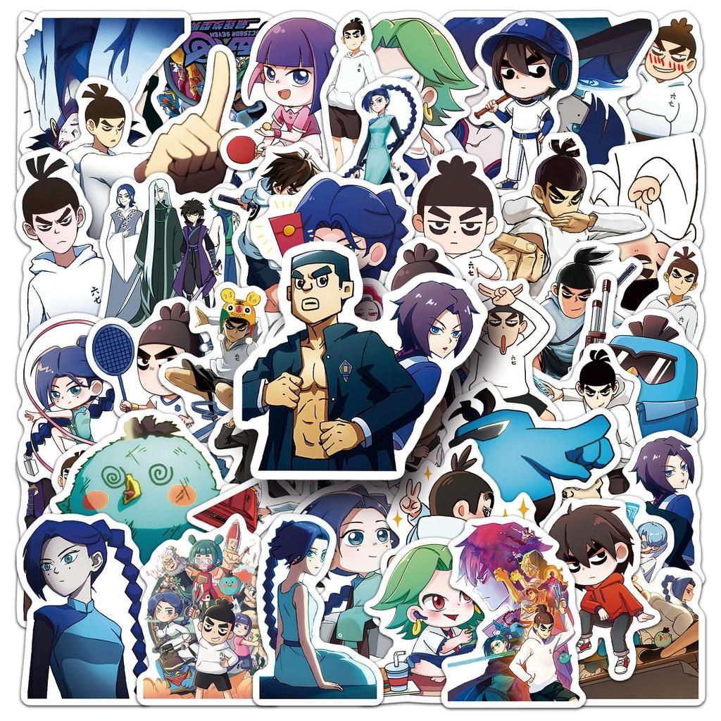 50 Граффити Наклеек Мультяшные Китайские Комиксы Креативное Украшение Ноутбук Планшет Марлевые Наклейки