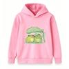 Cute Frog Couple Under Lotus Leaf Print Kids Hoodie Rainy Day Sweet Frog Pattern Unisex Boys Girls Pullover Hooded Sweatshirt Casual Soft