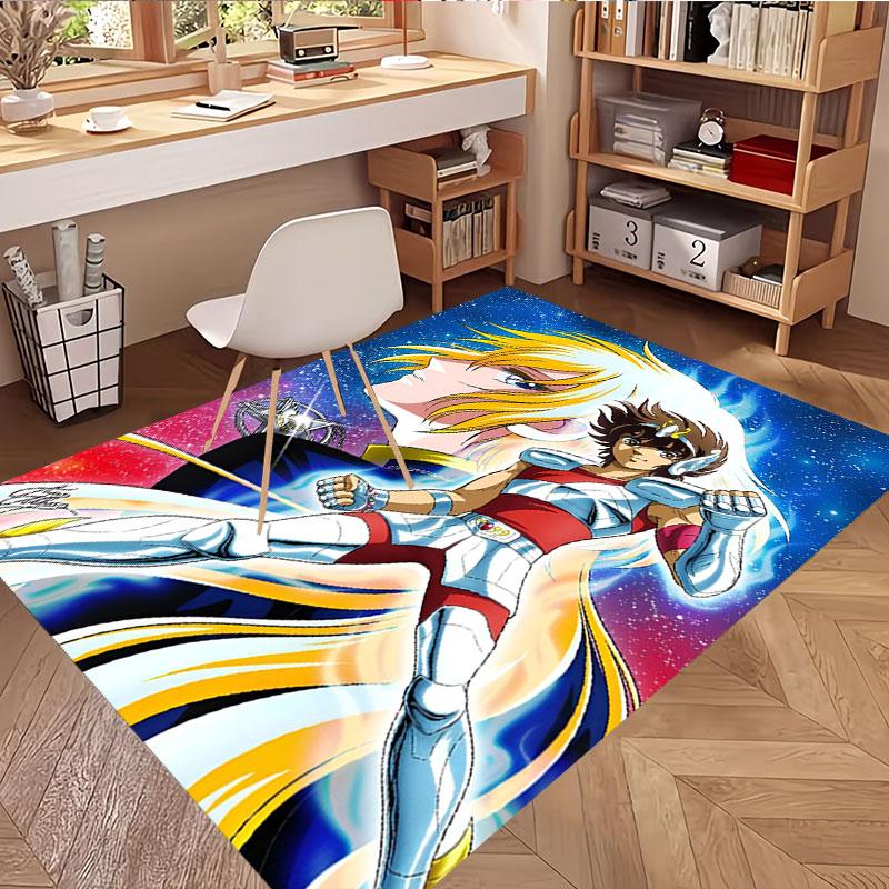 Saint Seiya Print Rug, Washable Floor Carpet, For Entryway Dorm Laundry Room Office Study, Home Decor Birthday Christmas Gift