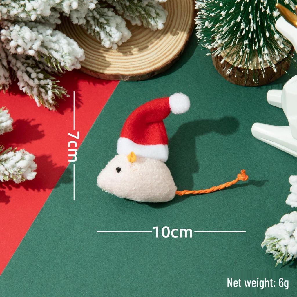 Набор игрушек для кошек: Плюшевая мышь с перьями, молярная и устойчивая к укусам