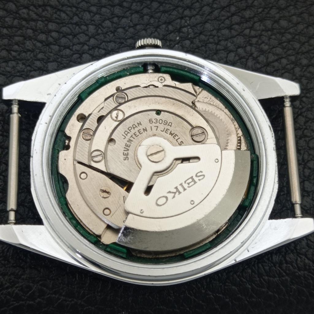 ОТРЕМОНТИРОВАННЫЕ МУЖСКИЕ ВИНТАЖНЫЕ ЧЕРНЫЕ ЧАСЫ SEIKO 5 AUTOMATIC 6309A JAPAN a442991-1