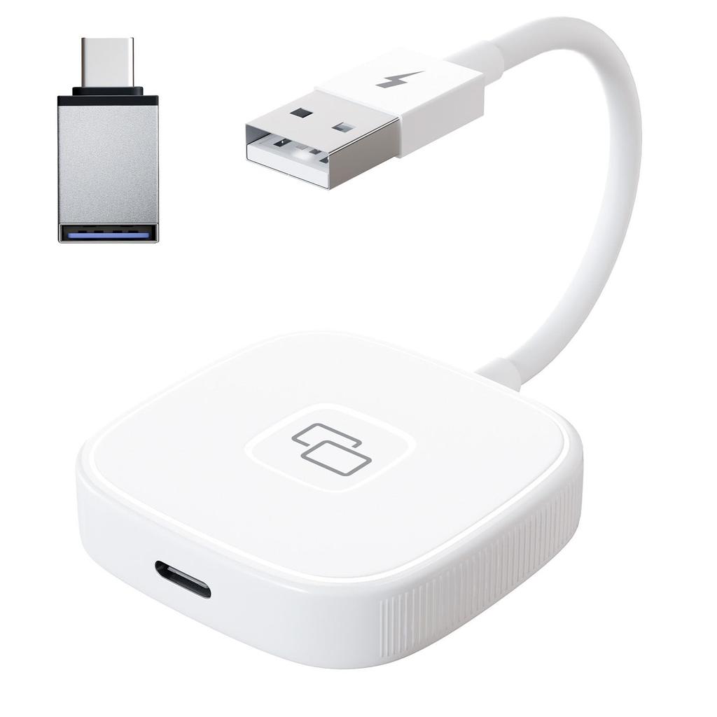 Wired Carplay Mirroring Dongle Smooth Play Smart Adaptive Plug and Play for IOS Devices Carplay Mirroring (Square)