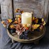 Thanksgiving Candle Ring Pillar Candle Holder Rustic Mini Autumn Wreath Ornament Garland for Bar Fall Harvest Farmhouse Wedding