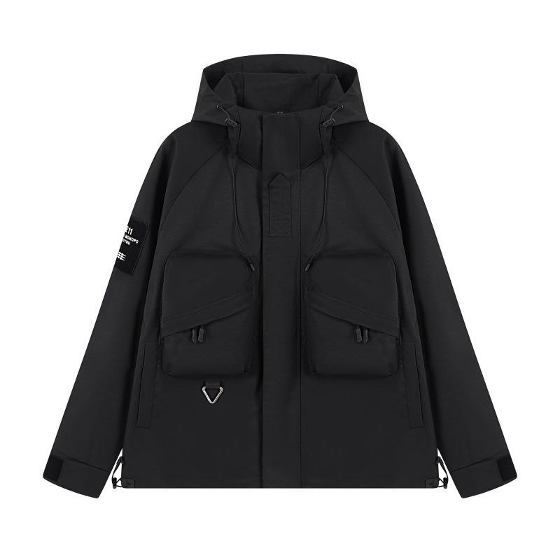 Outdoor Tooling Wind Jacket, Men's and Women's Hooded Japanese Versatile Wear-resistant Jacket Trench Coat
