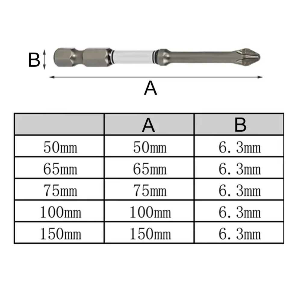 Impact Resistant Driver Bit Wear-resistant Screwdriver Batch Head Portable Phillips Bit