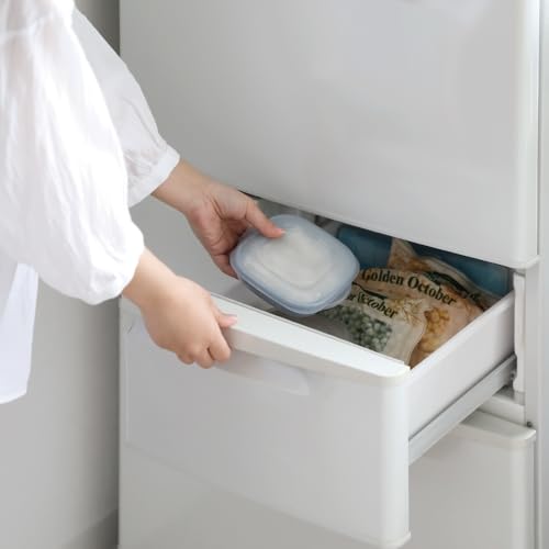 &NE Refra Recopo Containers, 3-Piece Set (Black, Yellow, Blue), Thaw and Defrost Frozen Rice, 150g Rice Serving, Made in Japan, Microwave and Dishwash