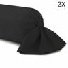 Bolster Covers - BLACK - 100% Cotton - 45x185 Cm - Set of 2 - Very Tight Weave