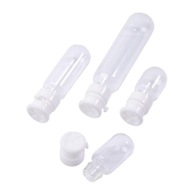 5Pcs 2/3/5/10Ml Mini Refillable Bottle Transparent With Cap Empty Sample Vial Powder Solid Storage Essential Oil Bottle