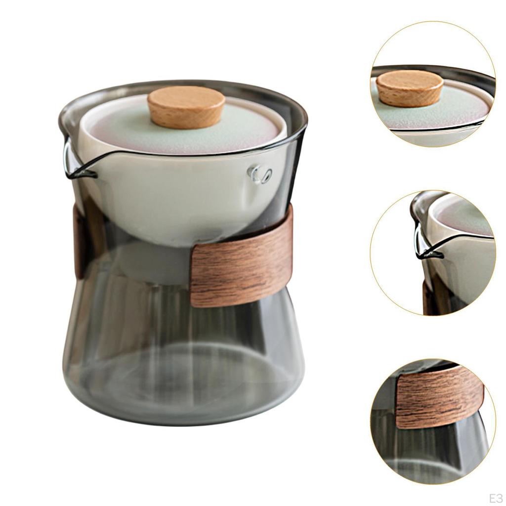 Стеклянный чайник Цветущий и рассыпной лист столовая посуда съемный портативный чайник Гун-фу