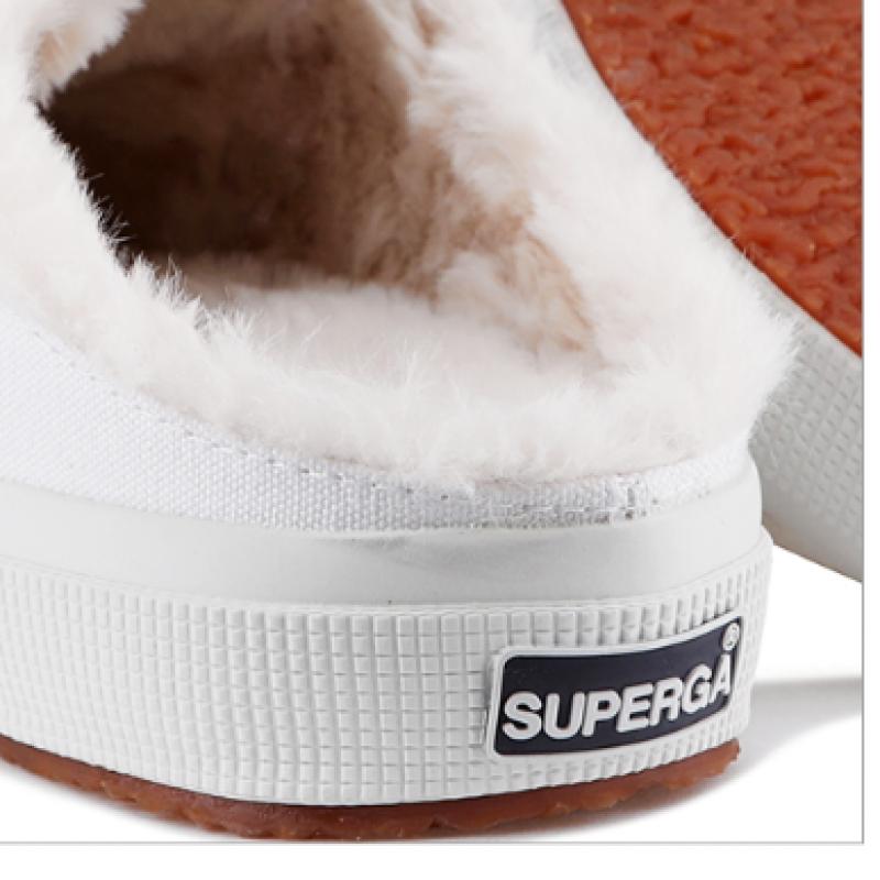 Superga 2402 Меховая шуба Мюль Белая S00gzm0900