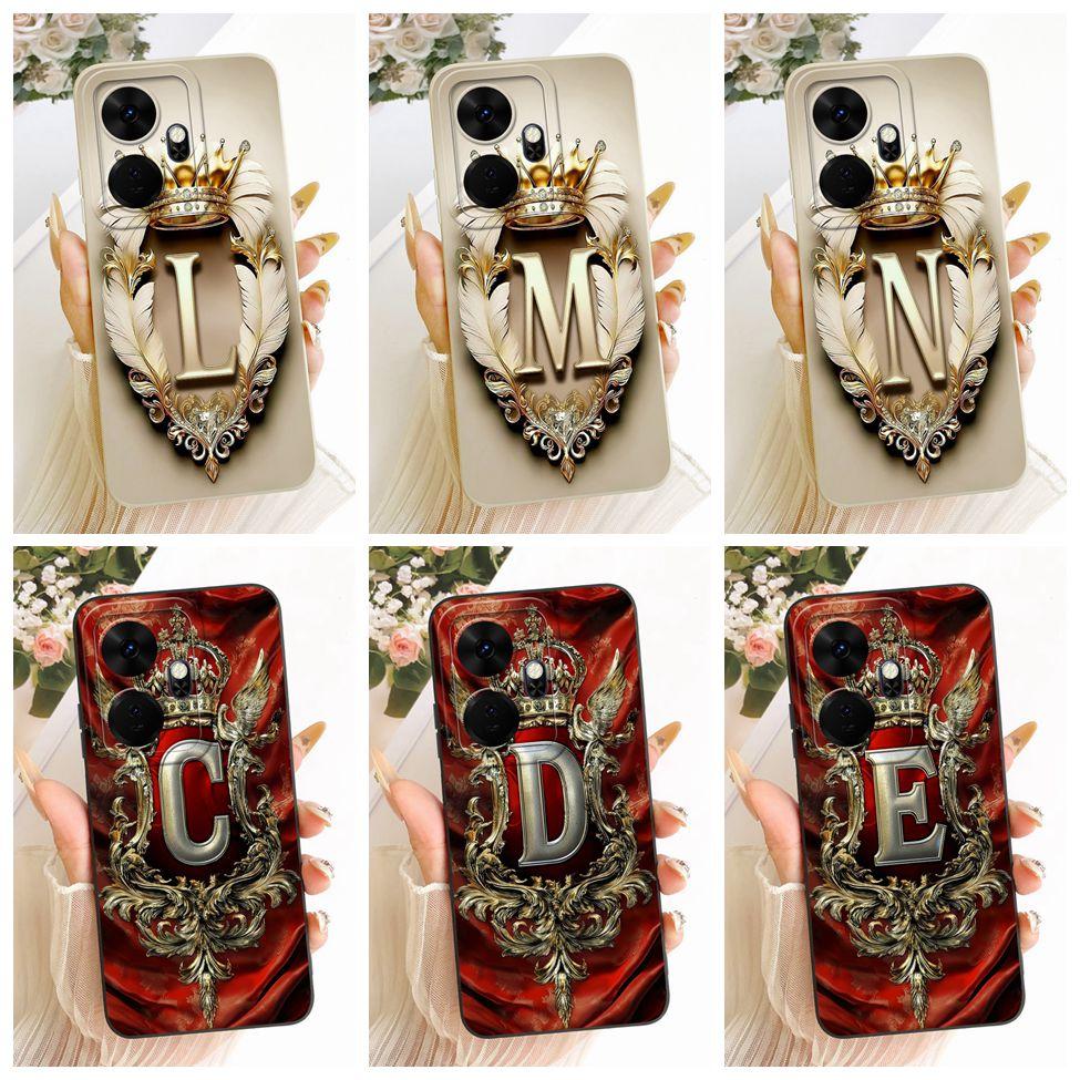 For ITEL P55 Plus Case Cover Luxury A-Z Letters 2D Painted Silicone Bumper For ITEL P55+ P663L P663LN Phone Casing